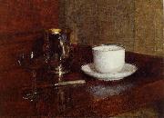 Henri Fantin-Latour Still Life Glass, Silver Goblet and Cup of Champagne china oil painting artist